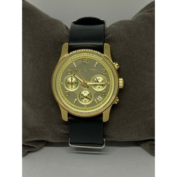 Michael Kors MK5055 Unisex Black Leather Analog Go main image 2
